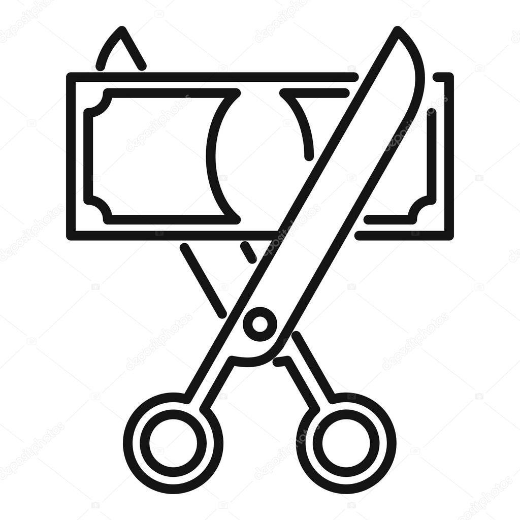 Cut money cash icon, outline style