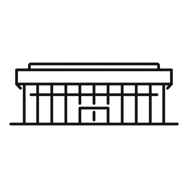 Значок выставочного центра, стиль набросков — стоковый вектор