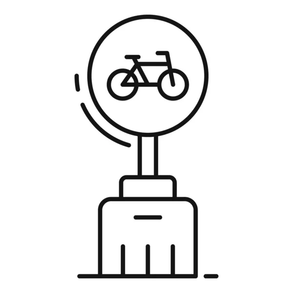 Знак дорожного знака на велосипеде, стиль контура — стоковый вектор