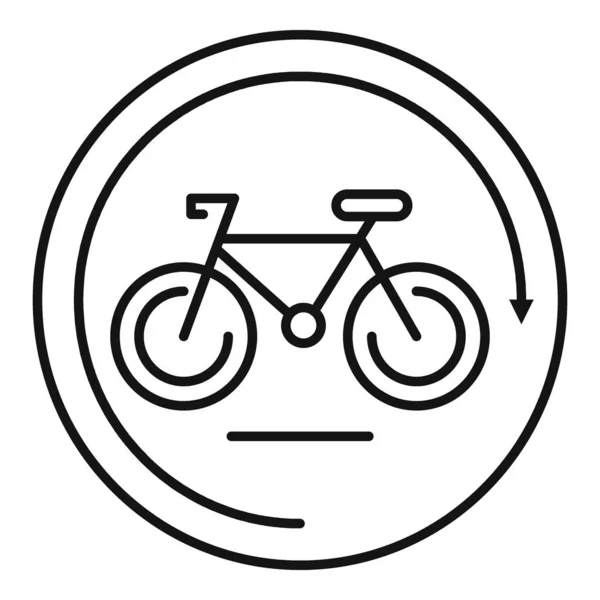 Значок проката велосипедов, стиль — стоковый вектор