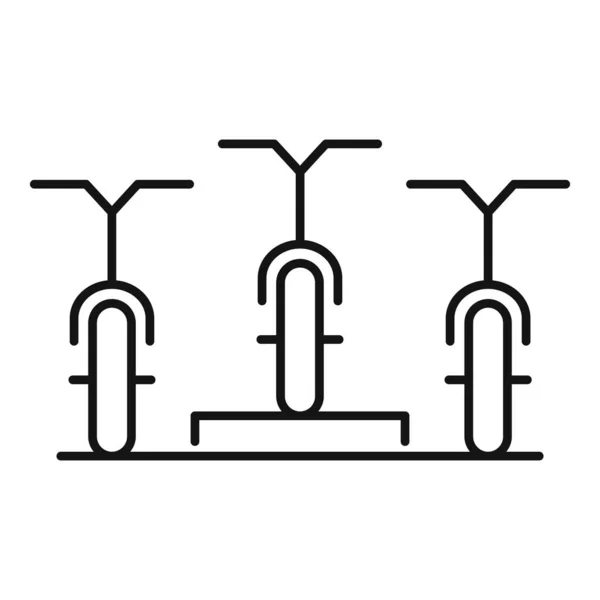 Choisissez l'icône de location de vélo, style contour — Image vectorielle