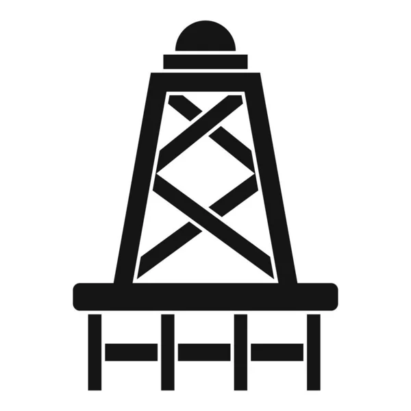 Derrick πύργο εικονίδιο, απλό στυλ — Διανυσματικό Αρχείο