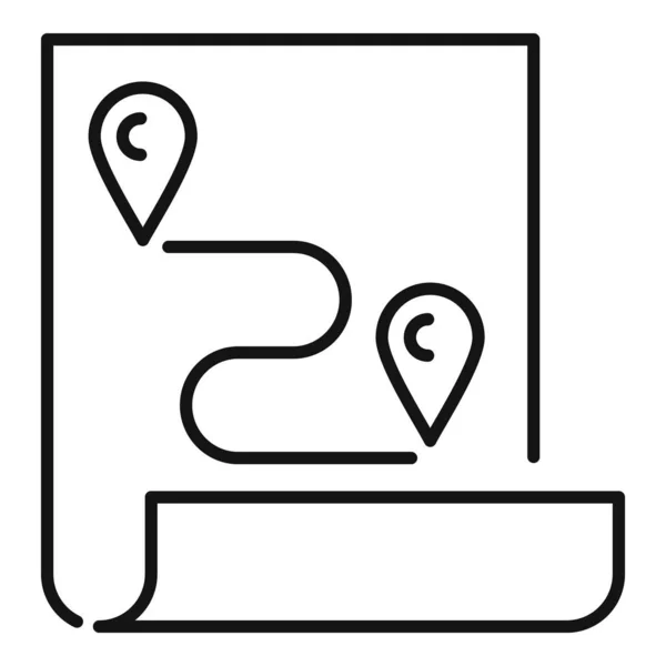 Plattegrond tentoonstellingscentrum icoon, contourstijl — Stockvector