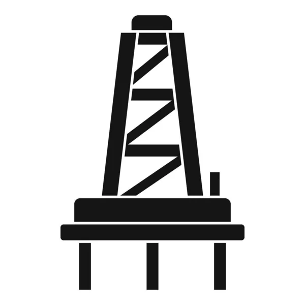Industrie derrick icoon, eenvoudige stijl — Stockvector