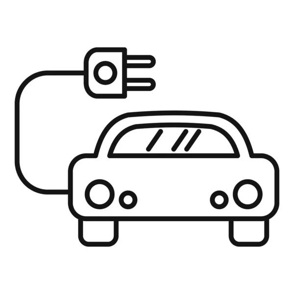 Иконка спортивного гибридного автомобиля, стиль очертаний — стоковый вектор