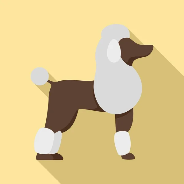 Εικονίδιο σκύλου poodle, επίπεδο στυλ — Διανυσματικό Αρχείο