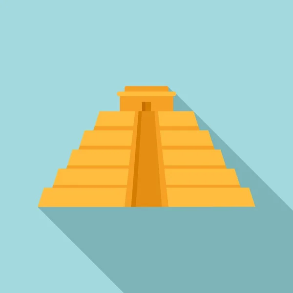 Icône pyramide Maya, style plat — Image vectorielle