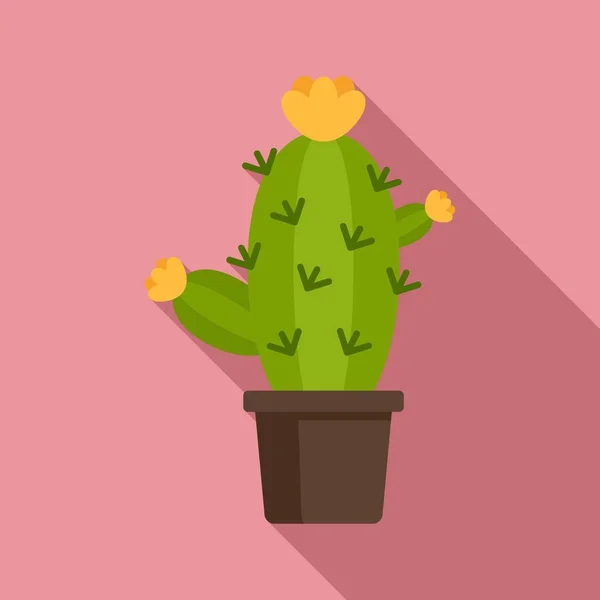 Cactus flower icon, flat style — Stock Vector