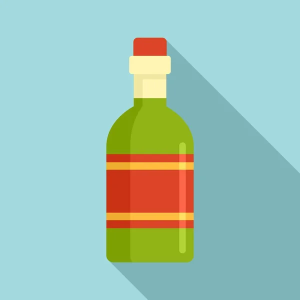 Tequila drink láhev ikona, plochý styl — Stockový vektor