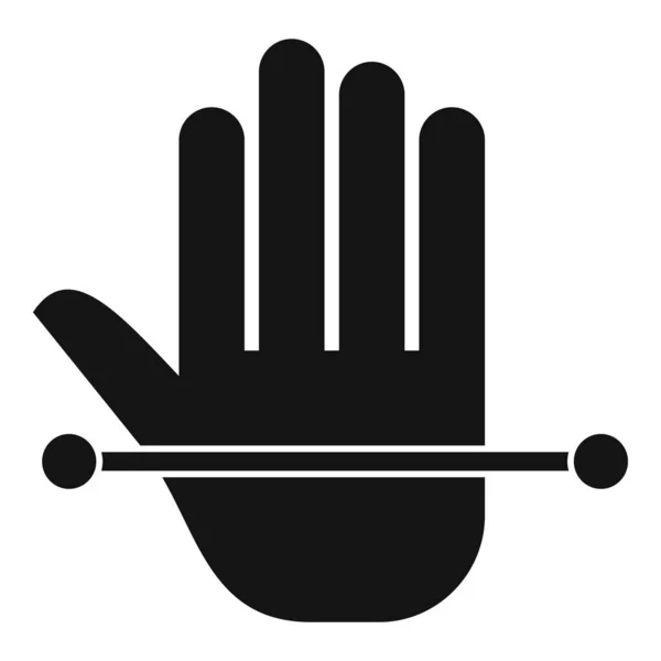 Palm authenticatie scan icoon, eenvoudige stijl — Stockvector