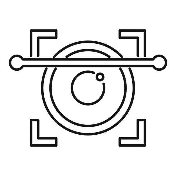 Iris scanning icoon, outline stijl — Stockvector