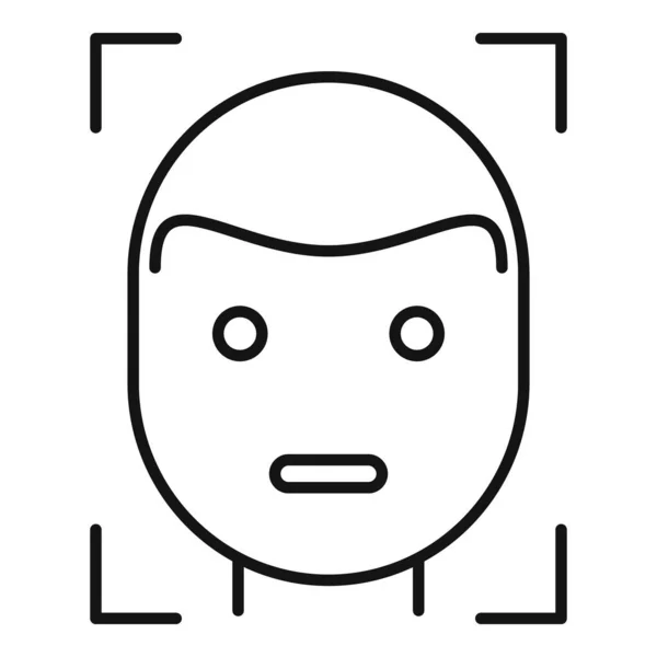 Face detection icon, outline style — Stock Vector