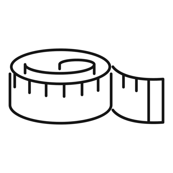 Fitness measurement tape icon, outline style — Stock Vector