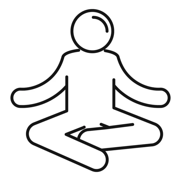 Иконка медитации на открытом воздухе, стиль контура — стоковый вектор
