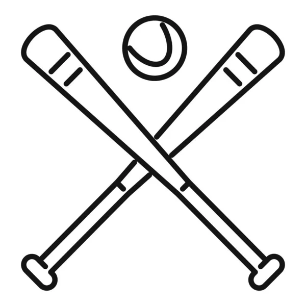 Baseballschläger-Ikone, Outline-Stil — Stockvektor