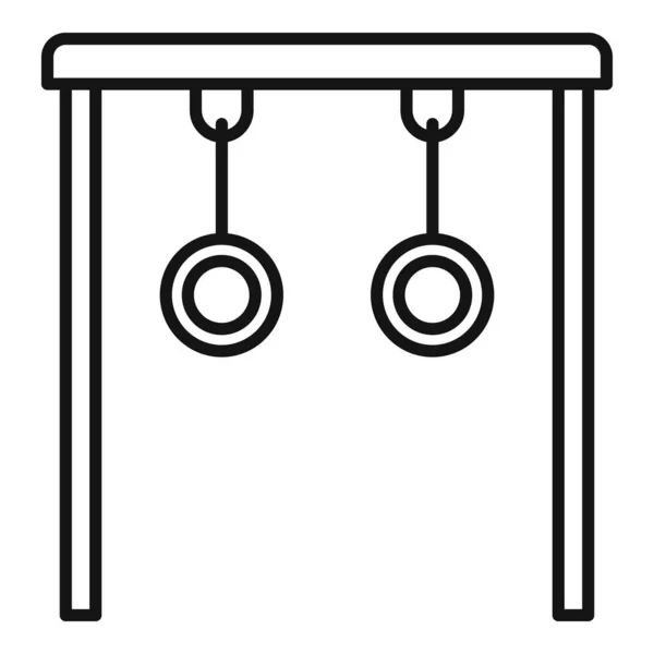 Піктограма гімнастичних кілець, стиль контуру — стоковий вектор