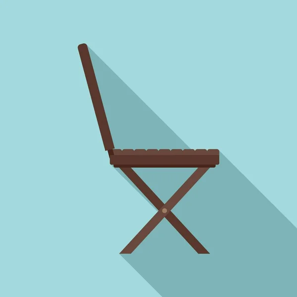 Hordozható fa szék ikon, lapos stílus — Stock Vector