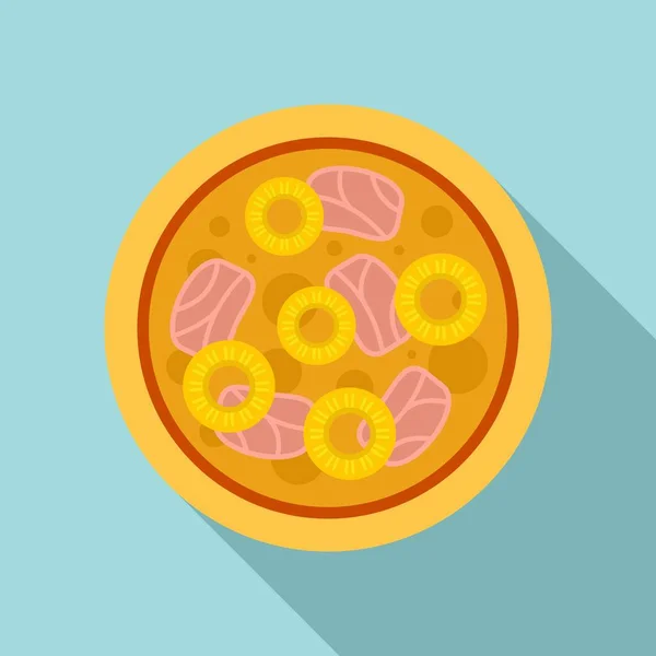 Icono de pizza de salchicha de fruta, estilo plano — Vector de stock
