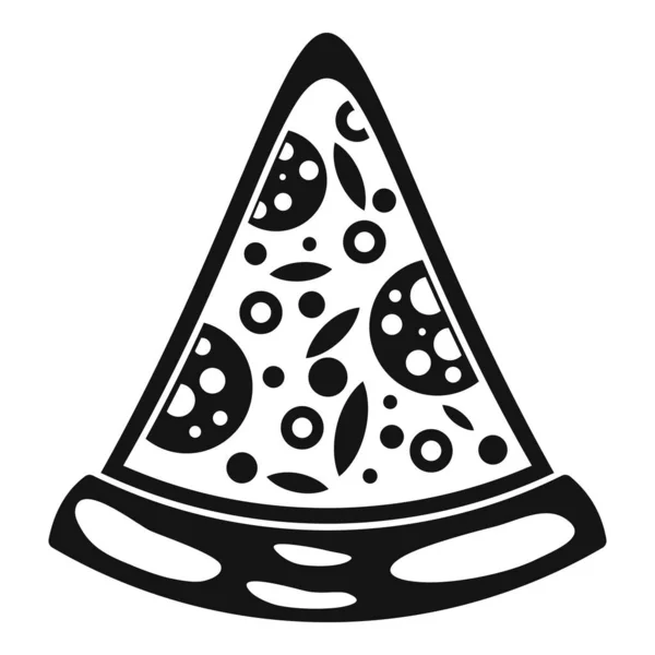 Pepperoni ícone de fatia de pizza, estilo simples — Vetor de Stock