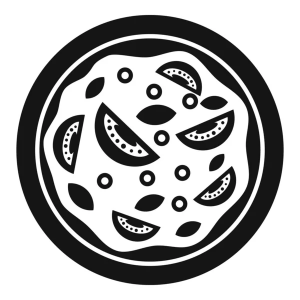 Ícone de pizza de páprica de tomate, estilo simples — Vetor de Stock