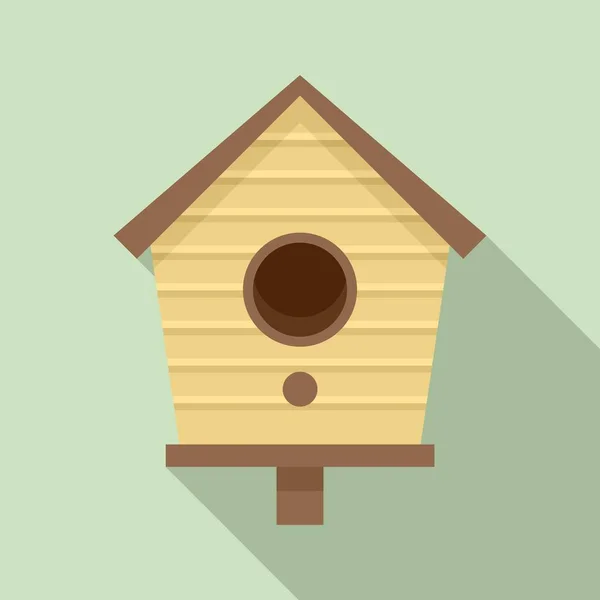 鳥の家のアイコン、フラットスタイル — ストックベクタ