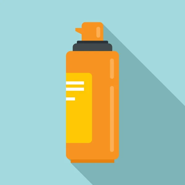 Icono de botella de crema UV de plástico, estilo plano — Vector de stock