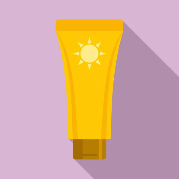 Uv protection tube cream icon, flat style — Stock Vector