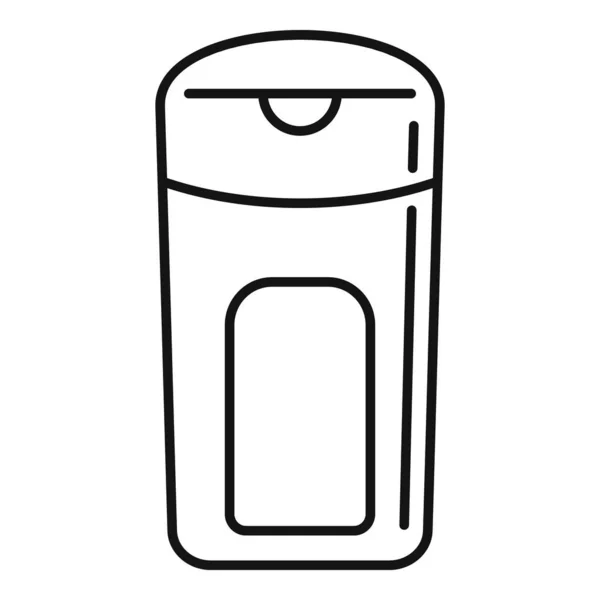 Solkräm flaska ikon, kontur stil — Stock vektor