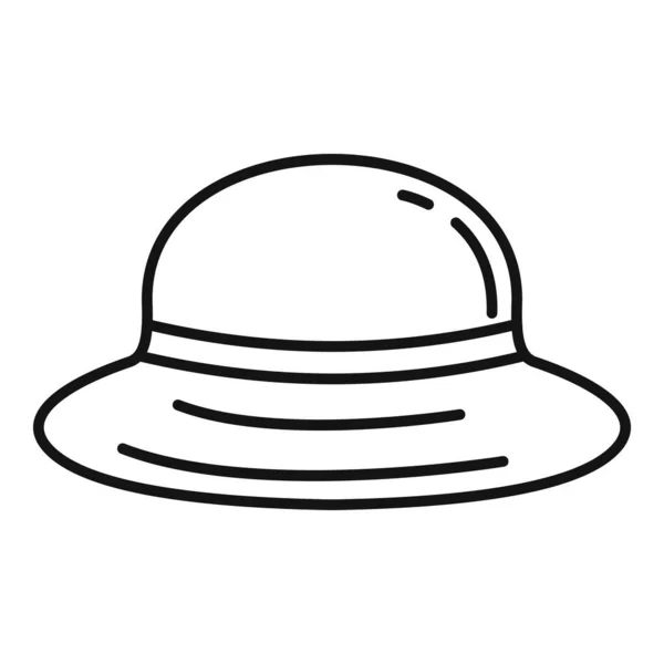 Icono de sombrero de hombre de protección solar, estilo de contorno — Vector de stock