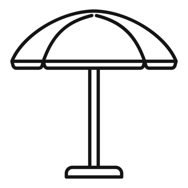 Значок парасольки сонячного пляжу, контурний стиль — стоковий вектор
