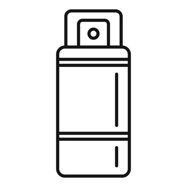 Icono de spray de protección UV mujer, estilo de esquema — Vector de stock