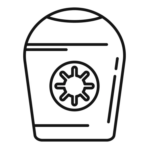 Ikona antyseptycznej butelki z kremem, styl konturu — Wektor stockowy