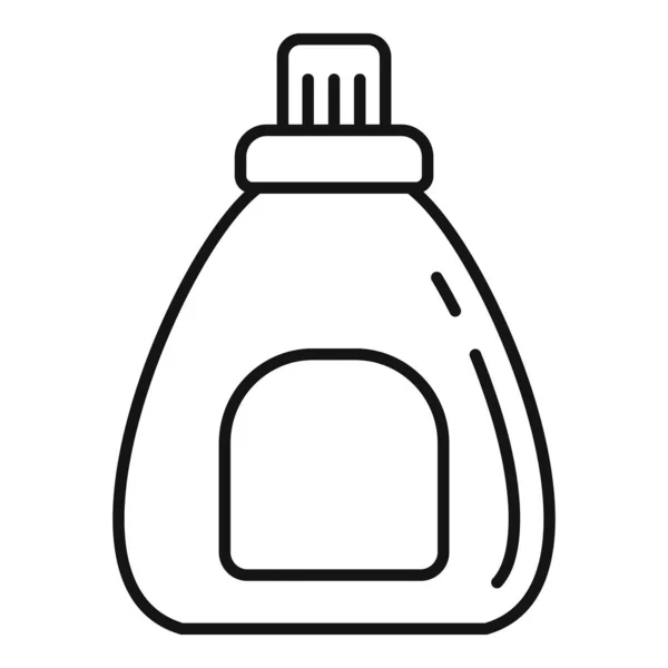 Schotel schonere fles pictogram, omtrek stijl — Stockvector