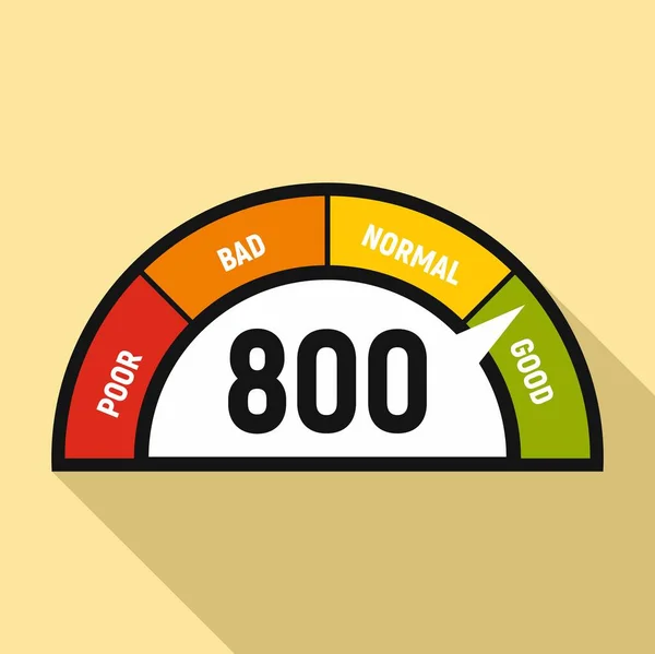 Goede credit score display icoon, platte stijl — Stockvector