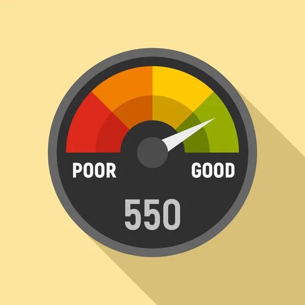 Power credit score icoon, flat style — Stockvector