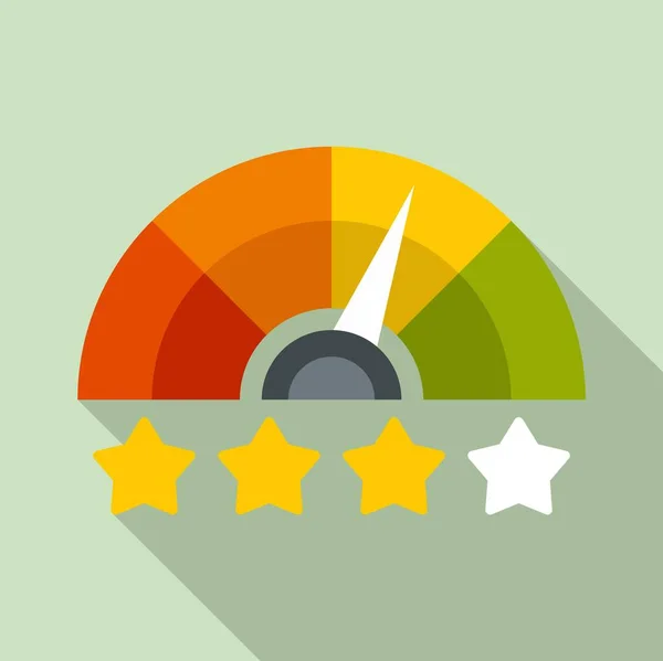 Star rating credit score icon, flat style — Stock Vector