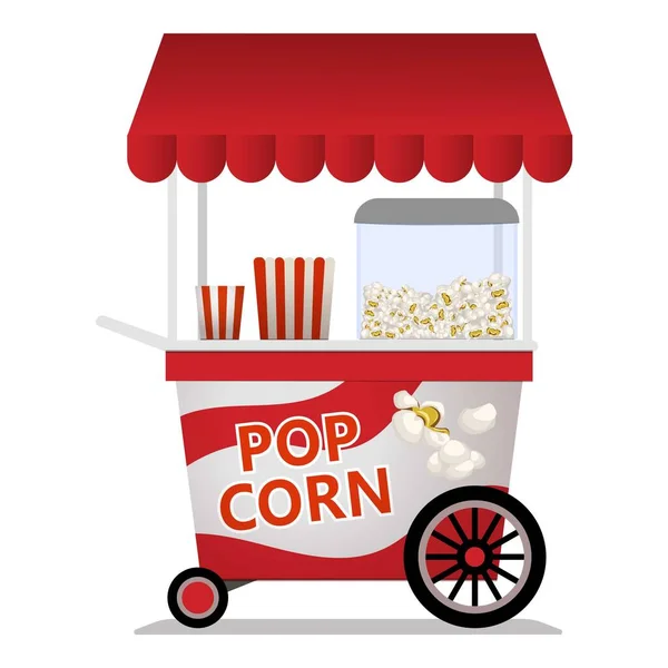 Popcorn kosár ikon, rajzfilm stílus — Stock Vector
