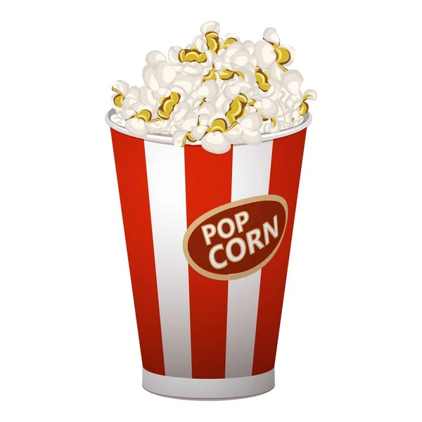 Popcorn kopp ikon, tecknad stil — Stock vektor