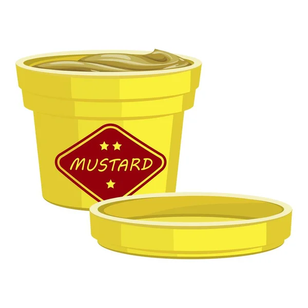 Ícone de mostarda saborosa, estilo cartoon — Vetor de Stock