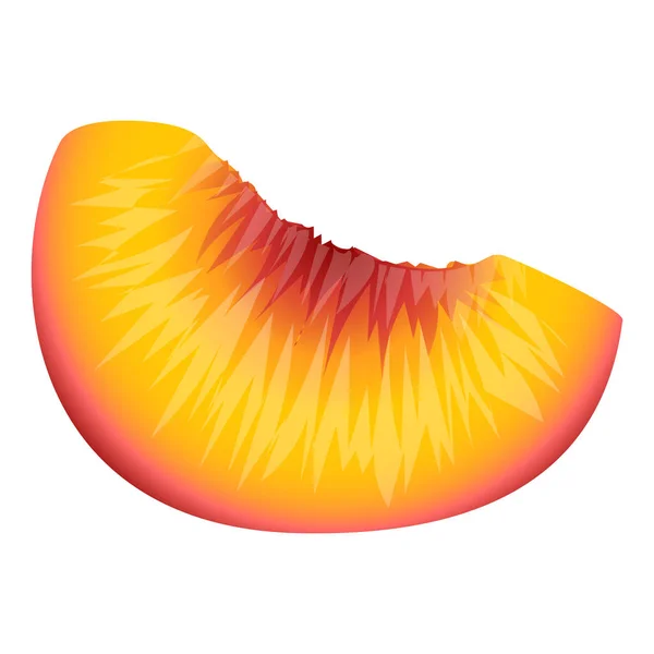 Vitamine stuk perzik icoon, cartoon stijl — Stockvector