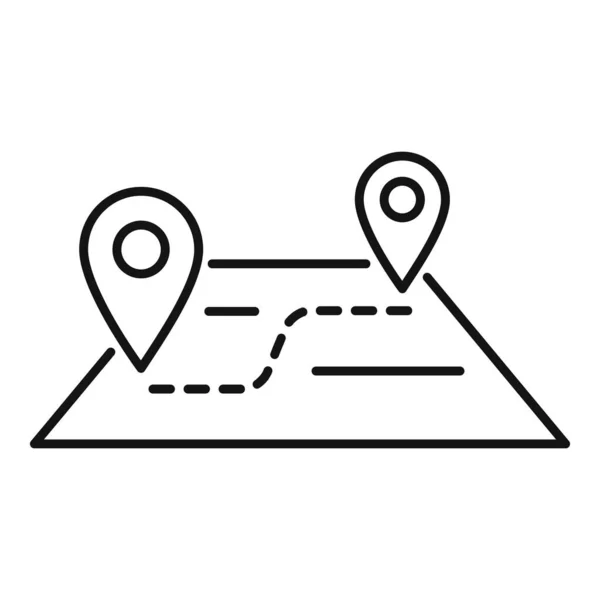 Ícone de realocação de mapa de viagem, estilo esboço — Vetor de Stock