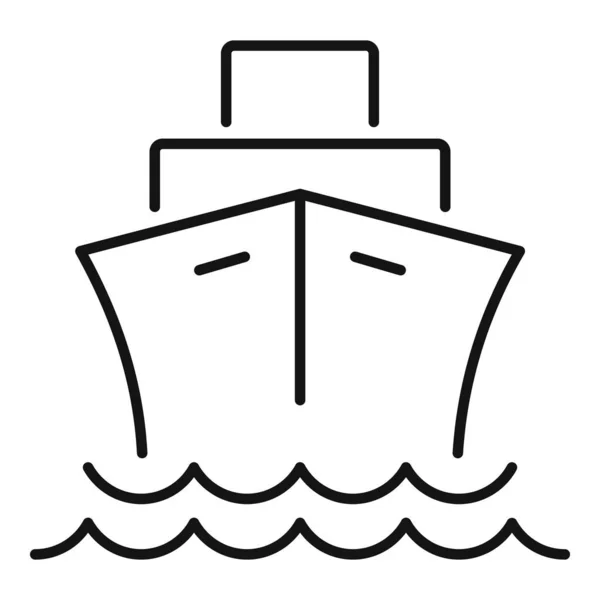 Cargo ship icon, outline style — Stock Vector