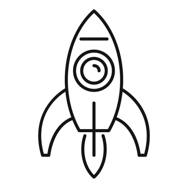 Relocation rocket icon, outline style — Stock Vector