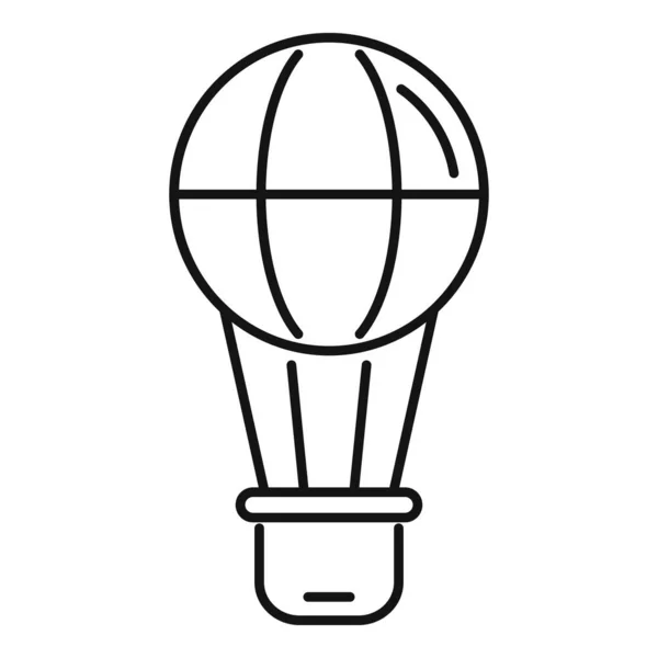 Heißluftballon-Ikone, Umriss-Stil — Stockvektor