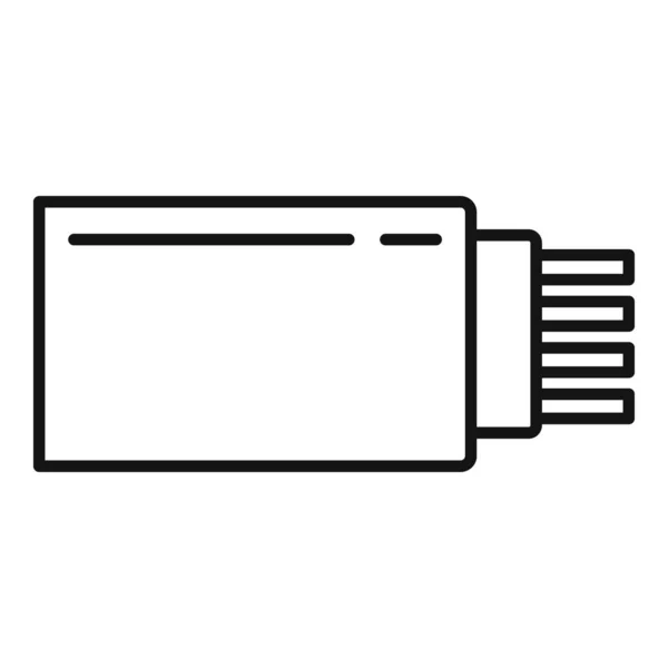 Icono de cable óptico de conexión, estilo de esquema — Vector de stock