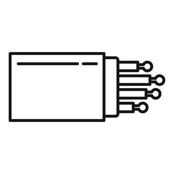 Ícone de porta de fibra óptica, estilo esboço —  Vetores de Stock