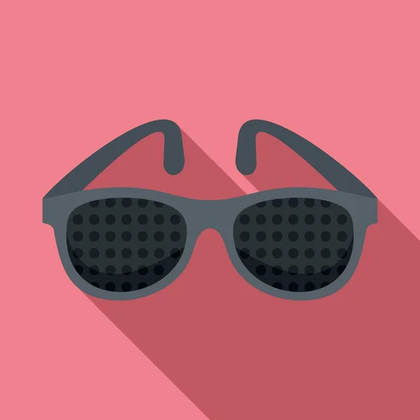 Icono de gafas de control de examen, estilo plano — Vector de stock