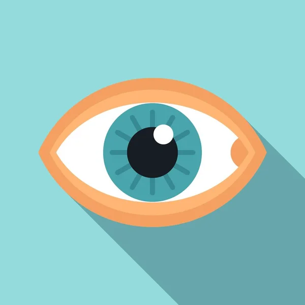 Icona dell'occhio umano sano, stile piatto — Vettoriale Stock