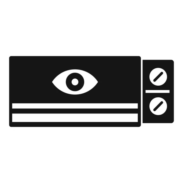 Ícone de pílula de cuidados com os olhos, estilo simples — Vetor de Stock