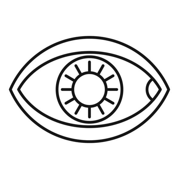 Icono humano sano del ojo, estilo del contorno — Vector de stock